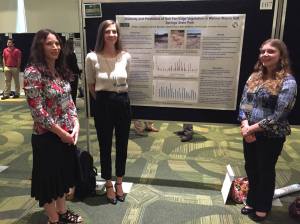 Kristen Langanke, Jeannie Mounger, and Sandy Voors at the USF Undergraduate Research Colloquium.